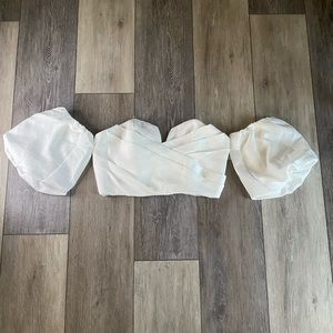 White cropped off the should top